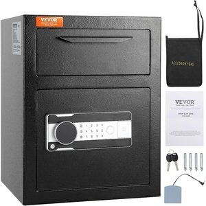 VEVOR 1.7 Cub Depository Safe, Deposit Safe with Drop Slot, Electronic Code Lock and 2 Emergency Keys, 13.77”x11.81”x17.71” Business Drop Slot Safe for Cash, Mail in Home, Hotel, Office(12″ x 14″ x 18″)