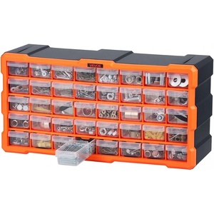 VEVOR 18-Drawer Storage Organizer, Plastic, Drawer Storage Cabinet for Garage Organization, Stackable Small Parts Organizer, Wall-Mounted Toolbox, for Hardware, Beads, Screws, Crafts, Building Bricks(40-Drawers)