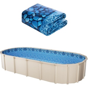 VEVOR 24-ft Round Above Ground Pool Liner, Overlap Pool Liners, Thickend Upgraded Gauge Vinyl, 48-to-54inch Wall Height, Designed for Steel Sided Above-Ground Swimming Pools(Oval)