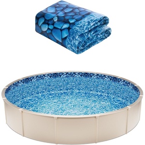 VEVOR 24-ft Round Above Ground Pool Liner, Overlap Pool Liners, Thickend Upgraded Gauge Vinyl, 48-to-54inch Wall Height, Designed for Steel Sided Above-Ground Swimming Pools(Round)