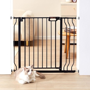 VEVOR 29.5-51″ Extra Wide Safety Gate for Stairs, Auto Close Dog Gate for The House, Easy Install Pressure Mounted Pet Gates for Doorways, Easy Walk Thru Wide Safety Gate for Dog, Black(Black)