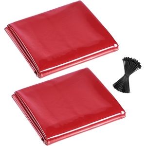 VEVOR 2PCS Welding Curtains, 6 x 8FT Welding Screen Curtain, Flame-Resistant Vinyl Safety Protective Screen with 6-Level UV Protection & Hanging Holes, Portable for Workshop/Industrial Use, Red(6 x 8 FT)