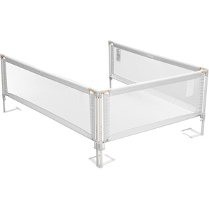 VEVOR 3 Piece Toddler Bed Rail, Kids Beds Guard Rail with Reinforced Iron Pipe and Oxford Cloth, Adjustable Height Bed Side Railing, Portable Guard Bumper Barrier for Queen Size, 3 Sides, Grey