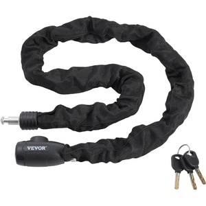 VEVOR 3.94 Ft Heavy Duty Anti-Theft Bike Chain Lock, 8mm, Black, Combination Lock, Perfect for Bike, Motorcycle, Scooter, Bicycle, Door, Fence or Gate(L:120cm/ dia: 8mm)