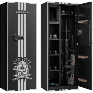 VEVOR 4 Gun Safe, Long Gun Cabinet for Rifles and Pistols, Quick Access Rifle Safe with 3 Ammo Slots and 2 Adjustable Racks, Large Digital Cabinet with Key and Password Lock(Assembly Required)