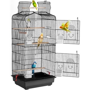 VEVOR 41-inch Open Top Large Parrot Bird Cage, Hanging Bird Cage for Parakeets Finches Canaries Lovebirds Cockatiels Budgies Small Quaker Conures Travel Pet Flight Birdcage with Swing and Perch(18.0″L x 14.0″W x 36.4″H)