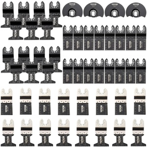 VEVOR 50 PCS Oscillating Saw Blades, Universal Quick Release Oscillating Saw Blades, Multitool Tool Blades for Wood Plastic Metal Nails, Compatible with Milwaukee Dewalt Dremel Fein Worx Bosch Makita(50 PCS Mixture)