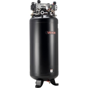 VEVOR 60 Gallons Heavy-Duty Air Compressor, 3.7HP 8 SCFM at 90PSI Air Compressors Max 155PSI Pressure, Oil-Lubricated Compressor Tank for Industrial Manufacturing, Large Workshops (230V 60Hz, No-Plug)(21.7 x 21.7 x 62.2 in)