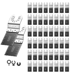 VEVOR 60PCS Oscillating Saw Blades, Universal Quick Release Multi Tool Blades Kits, 5 Types Oscillating Multitool Blades for Wood Plastic Metal, Compatible with Dewalt Ryobi Milwaukee Bosch Craftsman(50)