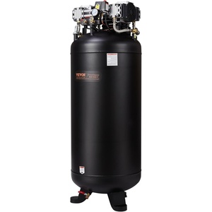 VEVOR 80 Gallons Air Compressor, 6.5HP 15.5SCFM@90 PSI Oil-Free Air Compressor Tank with 145PSI Max Pressure, 86dB Quiet Air Tank for Industrial Manufacturing, Air Brushing, Spraying (3-Phase Power)(80 Gallon | Single-Phase Power)