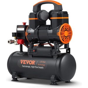 VEVOR Air Compressor, 8 Gallon Steel Tank, 1HP 2.2 CFM@90 PSI Oil Free Air Compressor & Max. 120PSI Pressure, 80dB Ultra Quiet Portable Compressor, for Auto Repair, Tire Inflation, Spray Painting(2.1 Gallon)