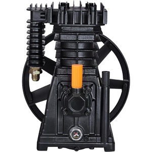 VEVOR Air Compressor Pump Head, 10HP 17.5CFM @ 90PSI, 3-Cylinder Oil Lubricated Air Compressor Piston Pump Head, Dual Stage V-Type Cast Iron Replacement with Max. 185PSI Pressure(3HP Piston 116PSI)