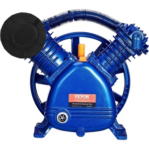 VEVOR Air Compressor Pump Head, 10HP 17.5CFM @ 90PSI, 3-Cylinder Oil Lubricated Air Compressor Piston Pump Head, Dual Stage V-Type Cast Iron Replacement with Max. 185PSI Pressure(5.5HP V-Type 185PSI)