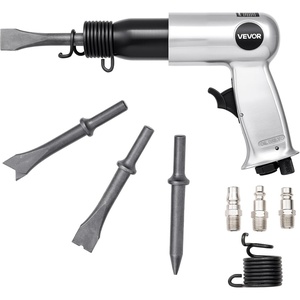 VEVOR Air Hammer, 2500-2700BPM Pneumatic Hammer with 2.76-inch Stroke & 4PCS 6.7″ Long Barrel Chisels, Pistol-Grip Compact Air Chisel Pneumatic Shovel Tool for Cutting Scraping Demolishing(3500BPM)