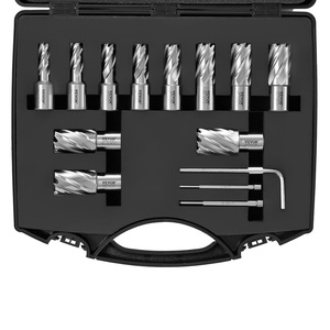 VEVOR Annular Cutter Set, 13 pcs Weldon Shank Mag Drill Bits, 1″ Cutting Depth, 7/16″ to 1-1/16″ Cutting Diameter, M2AL HSS, 2 Pilot Pins, Hex Wrench and Portable Case, for Using with Magnetic Drills(7/16″ – 1-1/16″ * 1″)
