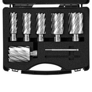 VEVOR Annular Cutter Set, 13 pcs Weldon Shank Mag Drill Bits, 1″ Cutting Depth, 7/16″ to 1-1/16″ Cutting Diameter, M2AL HSS, 2 Pilot Pins, Hex Wrench and Portable Case, for Using with Magnetic Drills(1″ – 2″ * 2″(Universal))