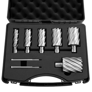 VEVOR Annular Cutter Set, 13 pcs Weldon Shank Mag Drill Bits, 1″ Cutting Depth, 7/16″ to 1-1/16″ Cutting Diameter, M2AL HSS, 2 Pilot Pins, Hex Wrench and Portable Case, for Using with Magnetic Drills(7/8″ – 2″ * 2)