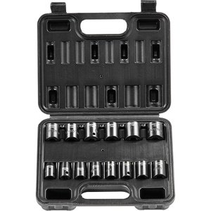 VEVOR Axle Nut Impact Socket Set – 3/4″ Drive Deep 6-Point 8-Piece SAE Spindle Nut Socket CR-MO Heat Treated Large Socket Set with Storage Case for Auto Repair, Removing or Installing Axle Nuts(3/8″ 14PCS CR-MO)