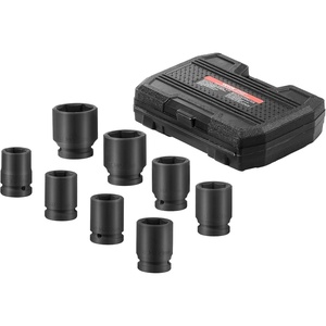 VEVOR Axle Nut Impact Socket Set – 3/4″ Drive Deep 6-Point 8-Piece SAE Spindle Nut Socket CR-MO Heat Treated Large Socket Set with Storage Case for Auto Repair, Removing or Installing Axle Nuts(3/4″ 8PCS Metric CR-MO)