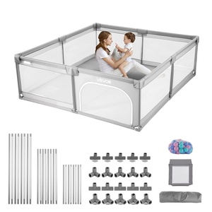 VEVOR Baby Playpen, 47.2″ x 47.2″ Foldable Toddlers Playpen, Indoor/Outdoor Baby Fence Play Yard with Zippered Door & Soft Breathable Mesh, No-Gap Toddlers Activity Center for 6-24 Months Babies(78.7″ x 58.7″)