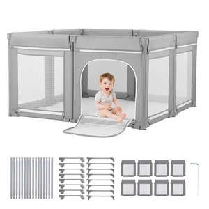 VEVOR Baby Playpen, 47.2″ x 47.2″ Foldable Toddlers Playpen, Indoor/Outdoor Baby Fence Play Yard with Zippered Door & Soft Breathable Mesh, No-Gap Toddlers Activity Center for 6-24 Months Babies(78.7″ x 70.1″)