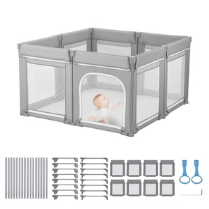 VEVOR Baby Playpen, 47.2″ x 47.2″ Foldable Toddlers Playpen, Indoor/Outdoor Baby Fence Play Yard with Zippered Door & Soft Breathable Mesh, No-Gap Toddlers Activity Center for 6-24 Months Babies(47.2″ x 47.2″)