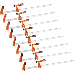 VEVOR Bar Clamps for Woodworking, 8-Pack, 36″ Opening F Clamps, 600 lbs Load Limit, with Plastic Pad and Self-Locking Design, Premium Cast Iron and Carbon Steel, for Wood Working and Metal Working