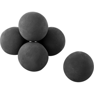 VEVOR Ceramic Fire Balls, 5 Inch 6 Pcs Round Fire Stones, Reusable Lava Rocks Indoor and Outdoor Use, Decorative Fire Pit Rocks for Propane/Gas Fireplace, Stove, Courtyard, Camping, Black(Black)