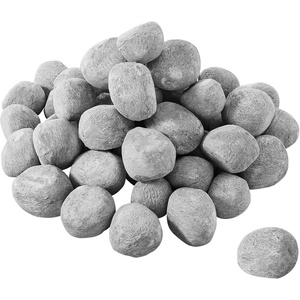 VEVOR Ceramic Fire Pebble Stones, 1-2 inch 48 Pcs Lava Rocks, Reusable Fire Pit Stones Indoor and Outdoor Use, Decorative Firepit Rocks for Propane/Gas Fireplace, Stove, Courtyard, Camping