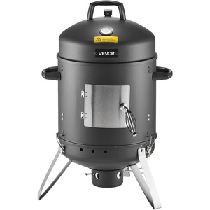VEVOR Charcoal Smoker, 16″ Vertical Charcoal BBQ Grill, Coated Steel Barbecue Smoker with 2 Grilling Grates, Thermometer, Air Vents & Removable Ash Tray, Ideal for Backyard Patio Parties Cooking