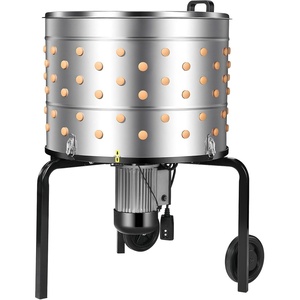 VEVOR Chicken Plucker Machine, 25.6 in Drum, 1200W & 275RPM Electric Chicken Plucking Machine with 158 Soft Fingers & Transport Wheels, Stainless Steel Feather Remover for Processing 4 Chicks Once(3 Legs & 25.6 in)