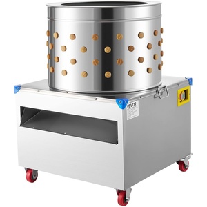 VEVOR Chicken Plucker Machine, 25.6 in Drum, 1200W & 275RPM Electric Chicken Plucking Machine with 158 Soft Fingers & Transport Wheels, Stainless Steel Feather Remover for Processing 4 Chicks Once(Silver)