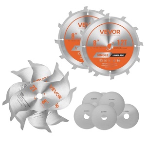 VEVOR Circular Saw Blade, 8 inch Diameter, 42 Sharp Alloy Teeth, 1 inch Arbor, Fine Finish, Wood Cutting Blade for Circular Saw, with Noise-Reducing Heat Vents, for Cutting Plywood, OSB, and Hardwood(8“ & 12T(7-PACK))