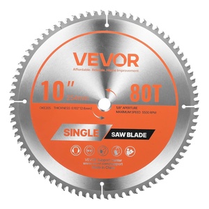 VEVOR Circular Saw Blade, 8 inch Diameter, 42 Sharp Alloy Teeth, 1 inch Arbor, Fine Finish, Wood Cutting Blade for Circular Saw, with Noise-Reducing Heat Vents, for Cutting Plywood, OSB, and Hardwood(10″ & 80T)