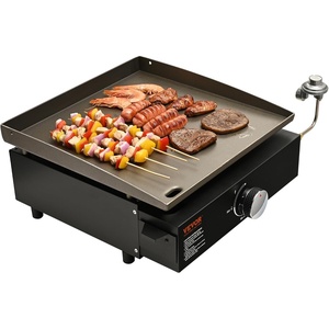 VEVOR Commercial Griddle, 22.4″ Heavy Duty Manual Flat Top Griddle, Countertop Gas Grill with Non-Stick Cooking Plate, Countertop Gas Griddles, H-Shaped Burner Restaurant Portable Grill, 13,000 BTU(1 Burner Grill)