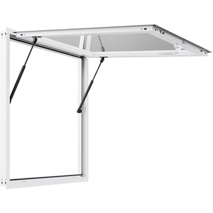 VEVOR Concession Window, Aluminum Alloy Frame Service Window for Food Truck, Up to 85 Degrees Stand Serving with Awning Door and Drag Hook (4 left&right sliding windows, 53x33in with 4 Sliding)(whole piece)