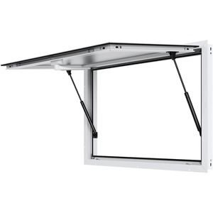 VEVOR Concession Window Aluminum Alloy Frame Service Windows for Food Truck, Up to 85 Degrees Stand Serving Window with Awning Door and Drag Hook(whole piece, 36x24in)(whole piece with glass)