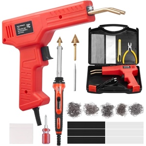 VEVOR Cordless Plastic Welder, 120W Plastic Welding Gun with 400PCS 4 Types Hot Staples, Rechargeable Hot Staple Welding Gun, Plastic Car Bumper Repair Kit for Kayak, Toys, Plastic Crack Repair(100W Gun + 60 W/100W Soldering Iron)