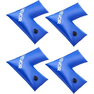 VEVOR Corner Pool Water Tubes, 4 Pack 1.87 x 1.85 ft, Corner Winter Water Bags with Leakproof Screw Cap, 0.4mm Heavy Duty PVC, Cold-Resistant Weights for Inground Swimming Pool Covers(Blue)