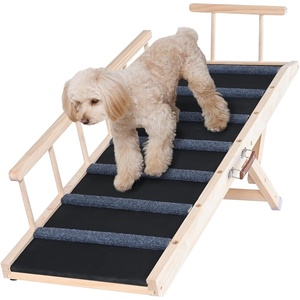 VEVOR Dog Ramp, Folding Pet Ramp for Bed, Adjustable Dog Ramp for Small, Large, Old Dogs & Cats, Wooden Pet Ramp with 41.3″ Long Ramp, Adjustable from 13.77″ to 25.59″, Suitable for Couch, Sofa, Car(47.2×16.5×2.4 in)