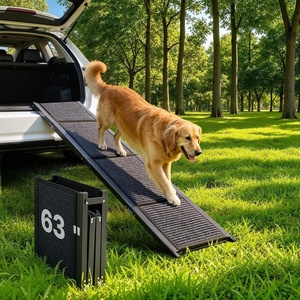 VEVOR Dog Ramp for Cars, 63″ L x 17″ W, Folding Pet Ramps for Medium & Large Dogs up to 250lbs, Pet Stair Ramp with Non-Slip Oxford Fabric Surface, Portable Outdoor Dog Car Ramps for SUV & Truck(Classic)