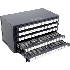 VEVOR Drill Bit Dispenser Cabinet, Three-Drawer Drill Bit Dispenser, Drill Bit Organizer Cabinet Cold Rolled Steel, 27-Compartment Drill Dispenser Organizer Cabinet Holder for Letter Sizes A to Z((#2-56 to #12-28))