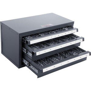 VEVOR Drill Bit Dispenser Cabinet, Three-Drawer Drill Bit Dispenser, Drill Bit Organizer Cabinet Cold Rolled Steel, 27-Compartment Drill Dispenser Organizer Cabinet Holder for Letter Sizes A to Z((1/25″ to 1/2″))