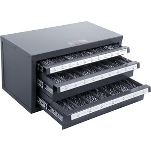 VEVOR Drill Bit Dispenser Cabinet, Three-Drawer Drill Bit Dispenser, Drill Bit Organizer Cabinet Cold Rolled Steel, 27-Compartment Drill Dispenser Organizer Cabinet Holder for Letter Sizes A to Z(A to Z)