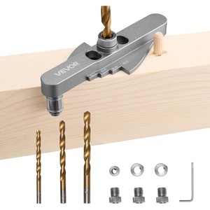 VEVOR Drill Guide, 30/45/ 90 Degree Angle 4 Sizes Portable Precision Drilling Guide Jig, for Drilling Angled or Horizontal Holes, Aluminum Alloy, for Deck Cable Railing Wood Post Stair Handrail(Mini)