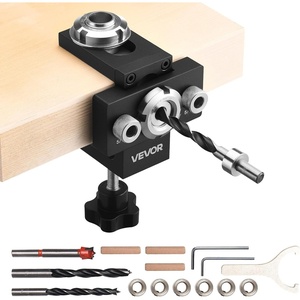 VEVOR Drill Guide, 30/45/ 90 Degree Angle 4 Sizes Portable Precision Drilling Guide Jig, for Drilling Angled or Horizontal Holes, Aluminum Alloy, for Deck Cable Railing Wood Post Stair Handrail(Ultra)