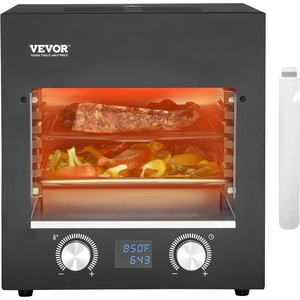 VEVOR Electric Steak Grill, 1800W Smokeless Infrared Electric Broiler, 1450°F Stainless Steel Steak Cooker with 6-Tier Adjustable Rack, Electric Infrared Grill for BBQ, Toast, Grill, Indoor(6-Tier Electronic Grill)