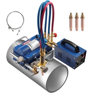 VEVOR Electromagnetic Gas Pipe Cutting Machine, 2″-30″/Min Automatic Pipe Beveler for 0.2″-4″ Thick Tube, Features 3 Tips & Adjustable Angles, Torch Burner Beveler, Magnetic Gas Machine 110V CG2-11C