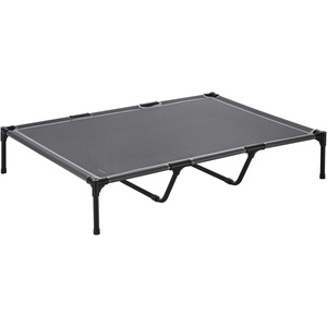 VEVOR Elevated Dog Bed for Large Dogs, Portable Raised Dog Cot with Washable Pillow, Indoor & Outdoor Pet Cooling Raised Hammock Bed with Steel Metal Frame and Breathable Teslin Mesh, XL, Gray(XL-No Pillow)