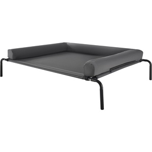 VEVOR Elevated Dog Bed for Large Dogs, Portable Raised Dog Cot with Washable Pillow, Indoor & Outdoor Pet Cooling Raised Hammock Bed with Steel Metal Frame and Breathable Teslin Mesh, XL, Gray(XL-Pillow)
